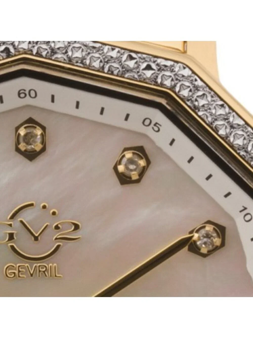 GV2 BY GEVRIL Women's Swiss Made Gold Stainless Steel Spello Diamond Bezel Watch